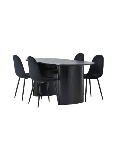 Matgrupp Isolde med Polar matstolar, 180 × 90 cm