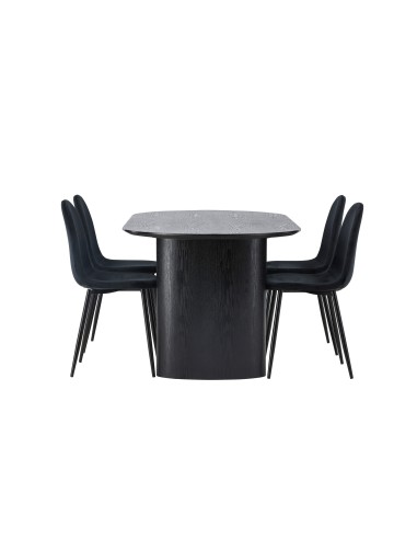 Matgrupp Isolde med Polar matstolar, 180 × 90 cm