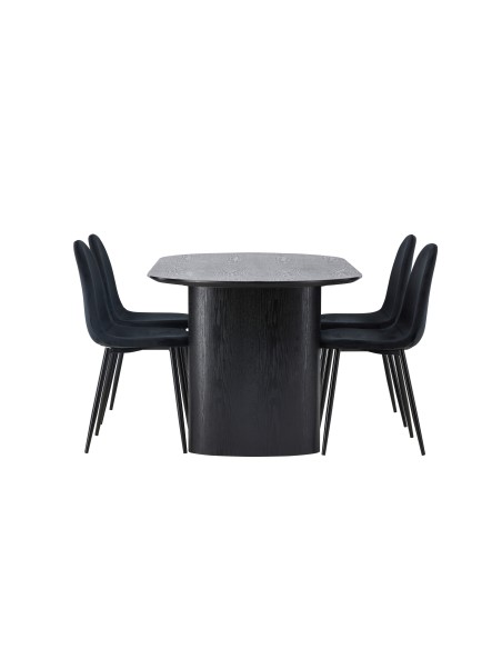 Matgrupp Isolde med Polar matstolar, 180 × 90 cm