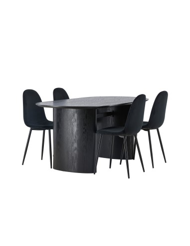 Matgrupp Isolde med Polar matstolar, 180 × 90 cm