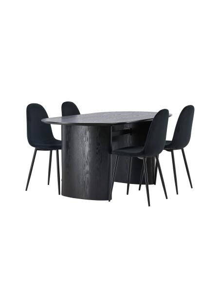 Matgrupp Isolde med Polar matstolar, 180 × 90 cm