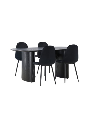 Matgrupp Isolde med Polar matstolar, 180 × 90 cm