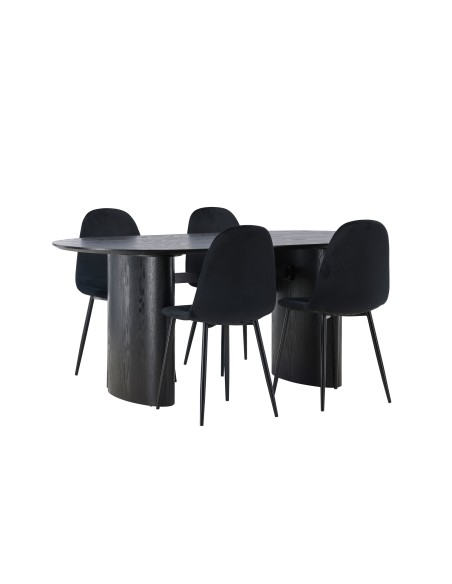 Matgrupp Isolde med Polar matstolar, 180 × 90 cm