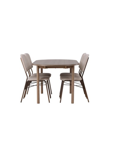 Matgrupp Andy med Seda matstolar, 180 × 75 cm