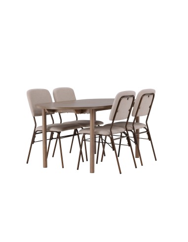 Matgrupp Andy med Seda matstolar, 180 × 75 cm