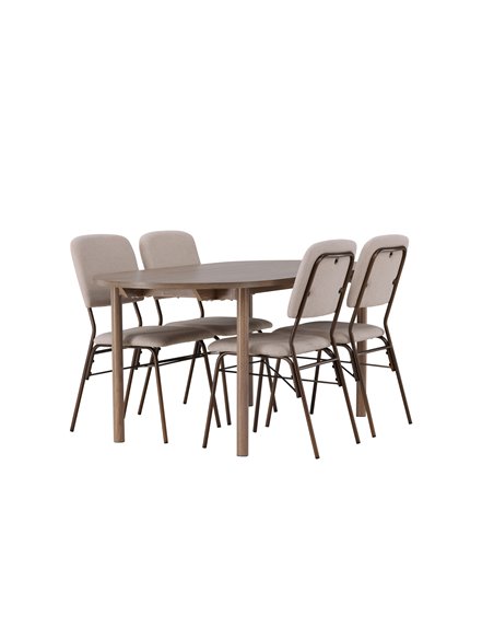 Matgrupp Andy med Seda matstolar, 180 × 75 cm