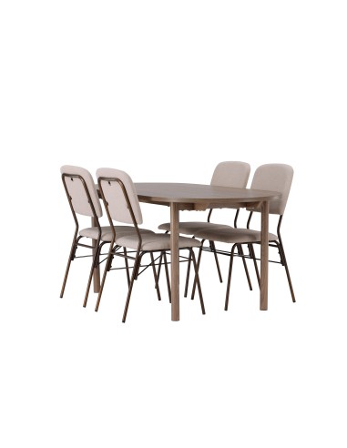 Matgrupp Andy med Seda matstolar, 180 × 75 cm