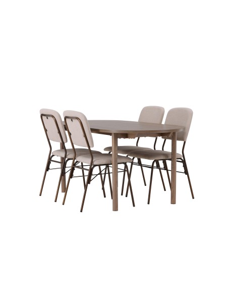 Matgrupp Andy med Seda matstolar, 180 × 75 cm