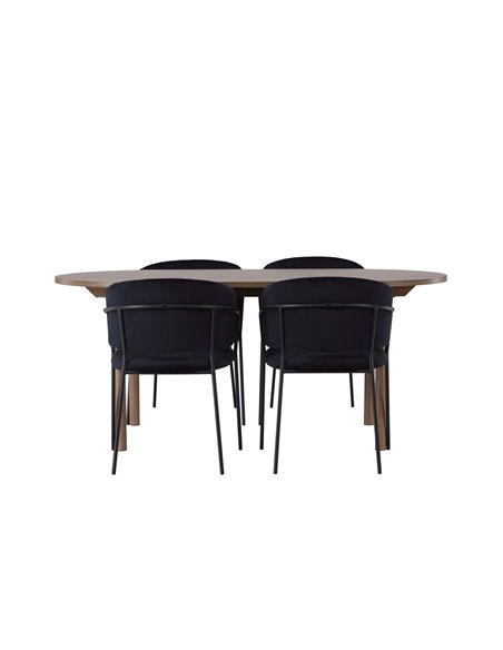 Matgrupp Andy med Selma matstolar, 180 × 75 cm