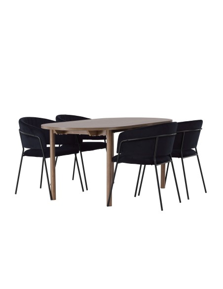 Matgrupp Andy med Selma matstolar, 180 × 75 cm