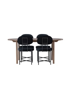 Matgrupp Andy med Stella matstolar, 180 × 75 cm