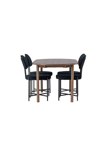 Matgrupp Andy med Stella matstolar, 180 × 75 cm