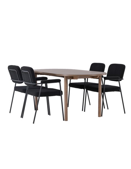 Matgrupp Andy med Yesterday matstolar, 180 × 75 cm