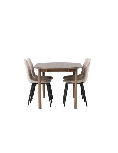 Matgrupp Andy med Polar matstolar, 180 × 75 cm