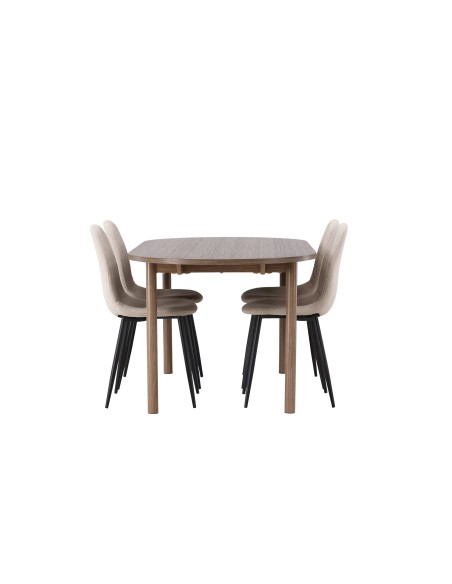 Matgrupp Andy med Polar matstolar, 180 × 75 cm