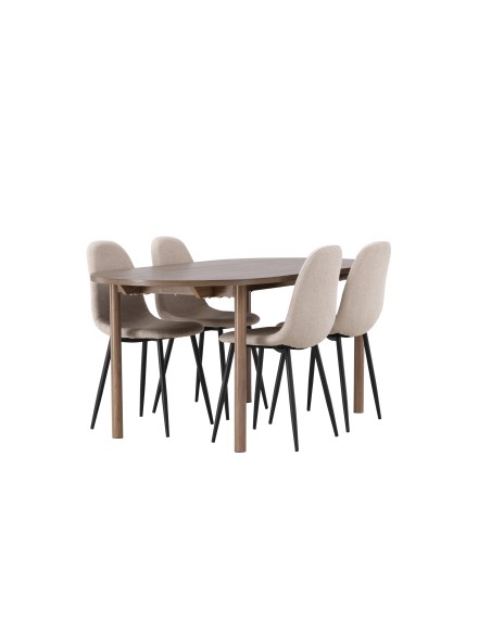 Matgrupp Andy med Polar matstolar, 180 × 75 cm