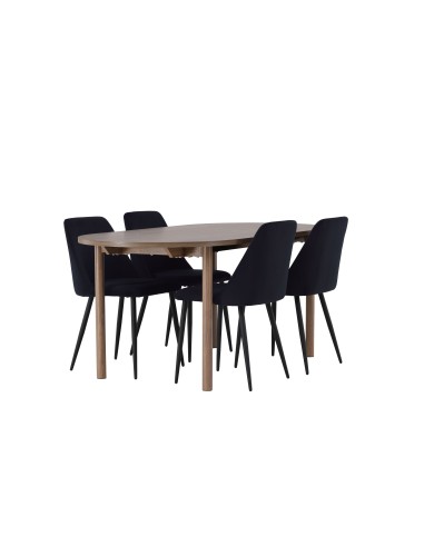Matgrupp Andy med Night matstolar, 180 × 75 cm