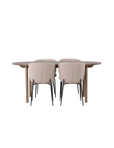 Matgrupp Andy med Modesto matstolar, 180 × 75 cm