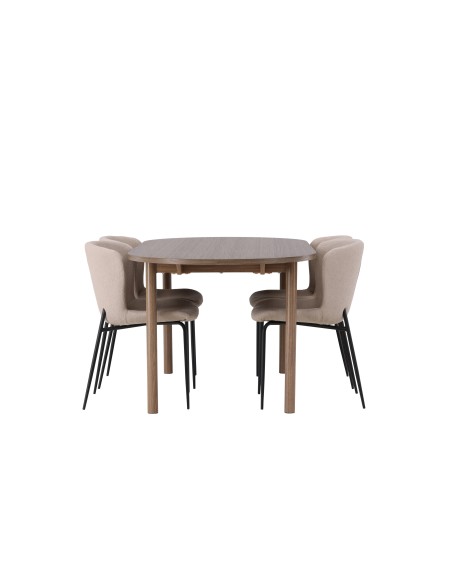 Matgrupp Andy med Modesto matstolar, 180 × 75 cm