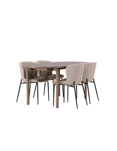 Matgrupp Andy med Modesto matstolar, 180 × 75 cm