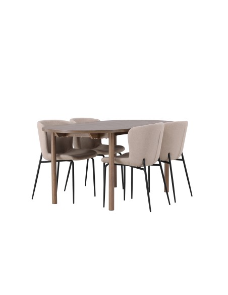 Matgrupp Andy med Modesto matstolar, 180 × 75 cm