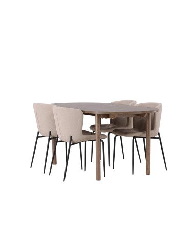 Matgrupp Andy med Modesto matstolar, 180 × 75 cm