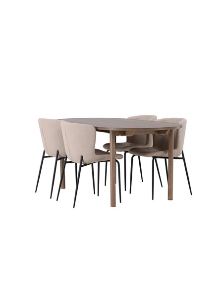 Matgrupp Andy med Modesto matstolar, 180 × 75 cm