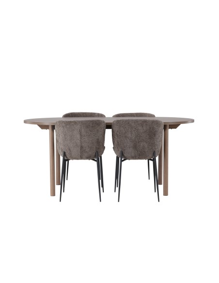 Matgrupp Andy med Modesto matstolar, 180 × 75 cm