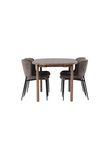 Matgrupp Andy med Modesto matstolar, 180 × 75 cm