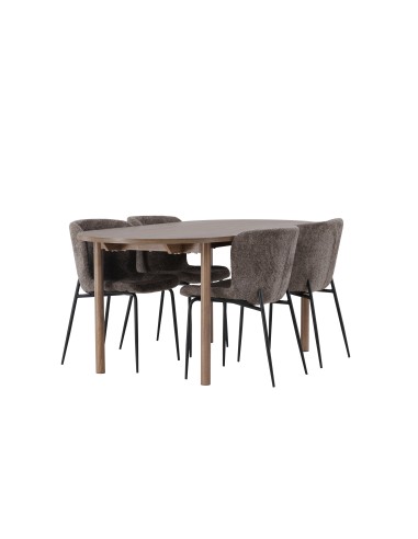 Matgrupp Andy med Modesto matstolar, 180 × 75 cm