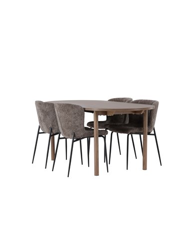 Matgrupp Andy med Modesto matstolar, 180 × 75 cm
