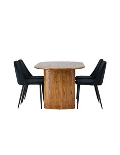 Matgrupp Isolde med Night matstolar, 180 × 90 cm 2