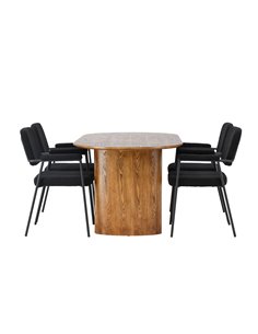 Matgrupp Isolde med Yesterday matstolar, 180 × 90 cm 2