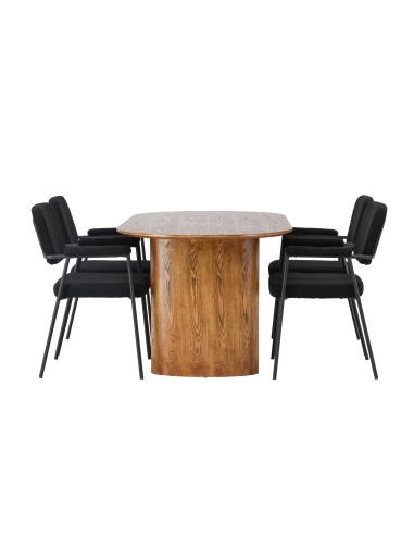 Matgrupp Isolde med Yesterday matstolar, 180 × 90 cm
