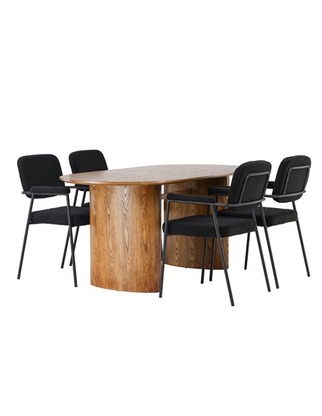 Matgrupp Isolde med Yesterday matstolar, 180 × 90 cm