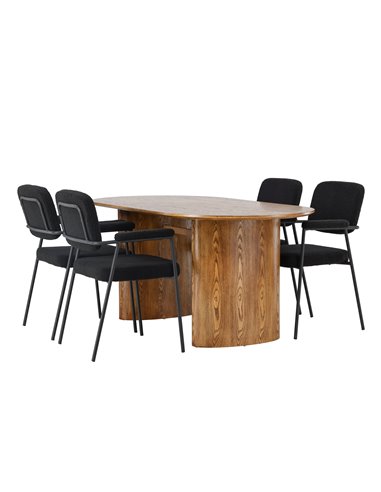 Matgrupp Isolde med Yesterday matstolar, 180 × 90 cm