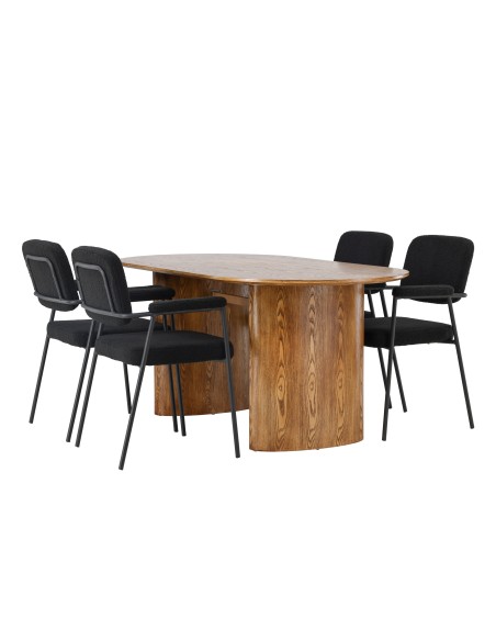 Matgrupp Isolde med Yesterday matstolar, 180 × 90 cm