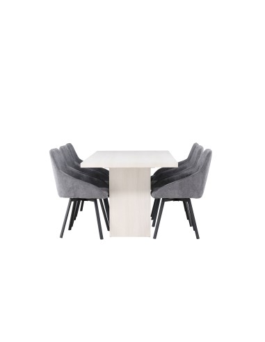 Matgrupp Olga med Rosie matstolar, 200 × 90 cm