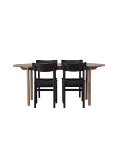 Matgrupp Andy med Montros matstolar, 180 × 75 cm