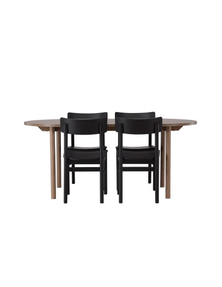 Matgrupp Andy med Montros matstolar, 180 × 75 cm