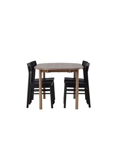 Matgrupp Andy med Montros matstolar, 180 × 75 cm 2