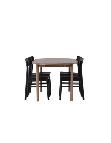 Matgrupp Andy med Montros matstolar, 180 × 75 cm