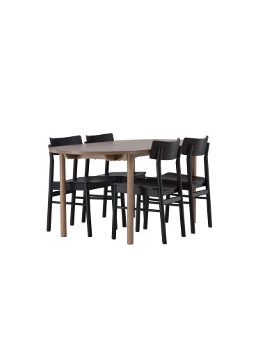 Matgrupp Andy med Montros matstolar, 180 × 75 cm
