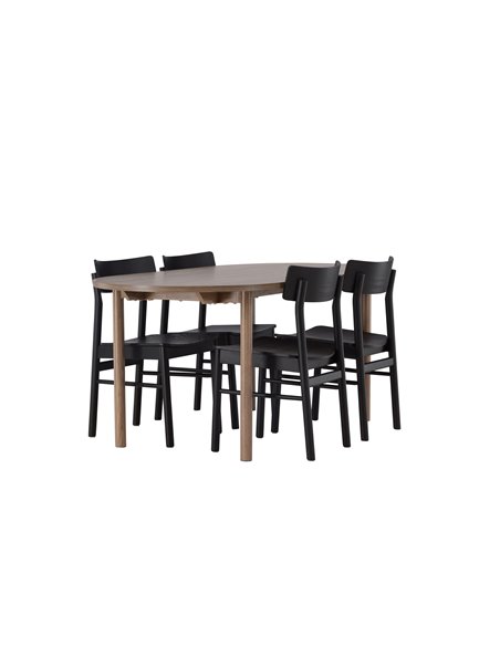 Matgrupp Andy med Montros matstolar, 180 × 75 cm