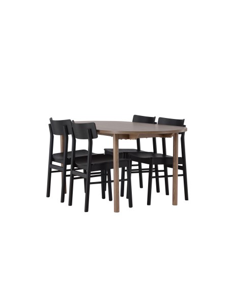 Matgrupp Andy med Montros matstolar, 180 × 75 cm