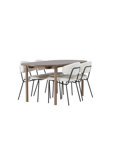 Matgrupp Andy med Chico matstolar, 180 × 75 cm