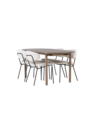 Matgrupp Andy med Chico matstolar, 180 × 75 cm