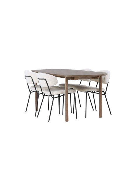 Matgrupp Andy med Chico matstolar, 180 × 75 cm