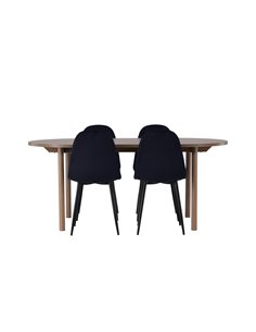 Matgrupp Andy med Polar matstolar, 180 × 75 cm