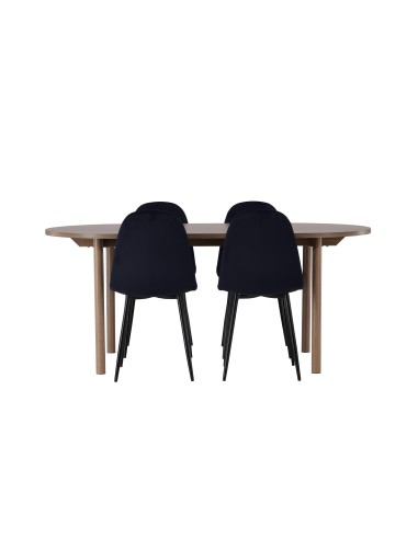 Matgrupp Andy med Polar matstolar, 180 × 75 cm